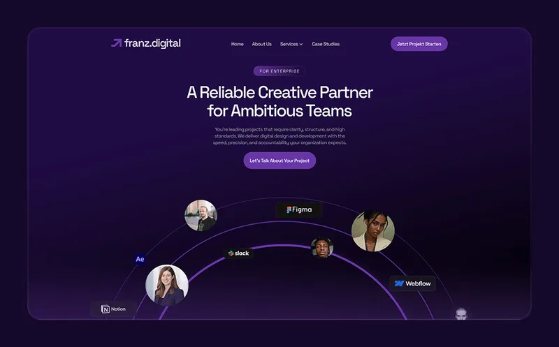 Design and development for digital agency called Franz in vienna