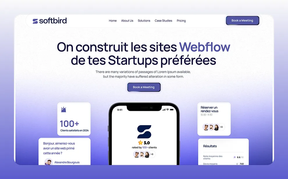 Softbird web design and development for Paris agency