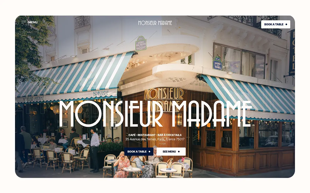 Monsieur Madame Webflow project