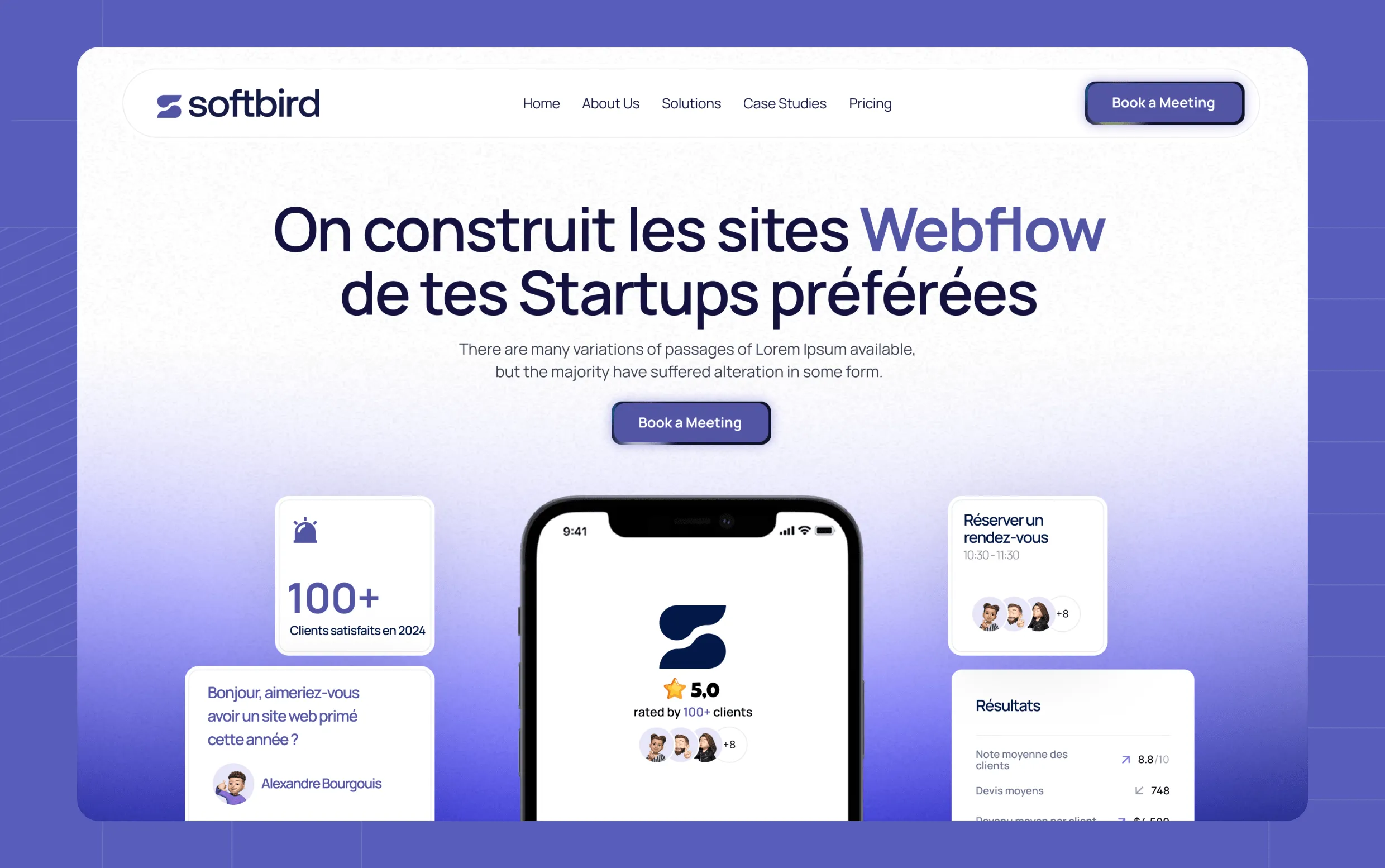 Webflow website for Softbird – startup-focused web solutions