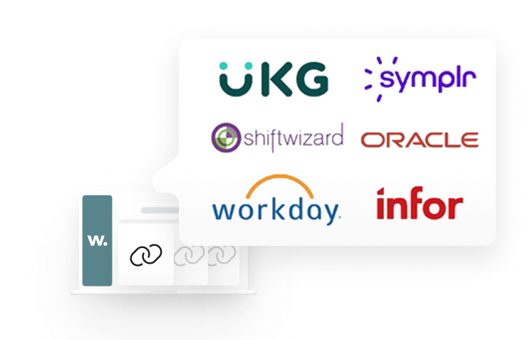 Integrations: UKG, ShiftWizard, Symplr, Oracle, infor, Workday