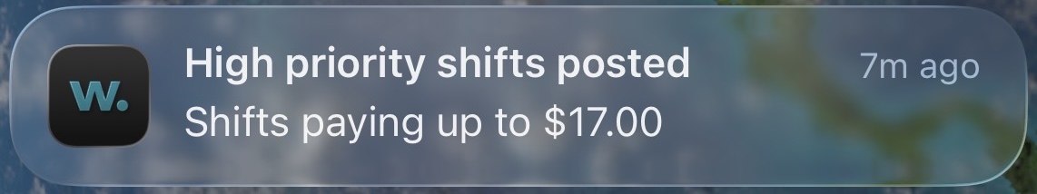 High priority shifts notification