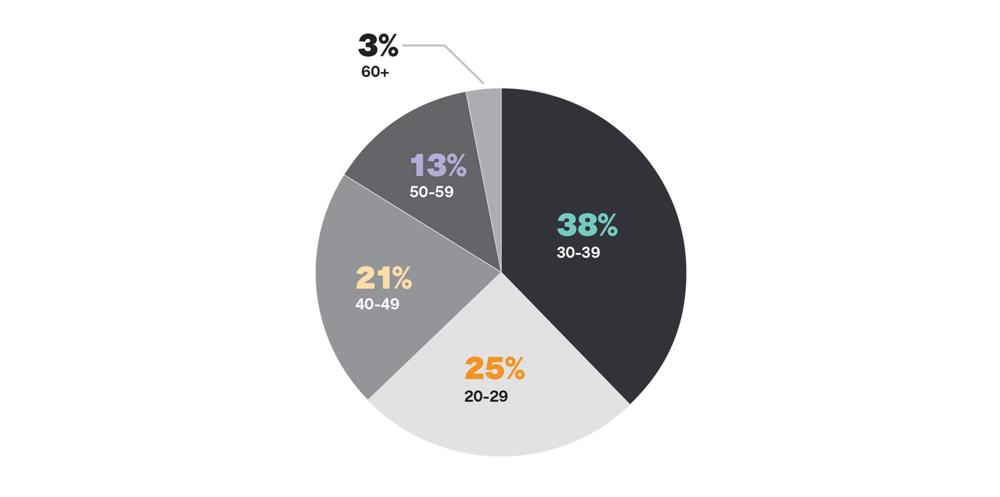 Age breakdown pie chart