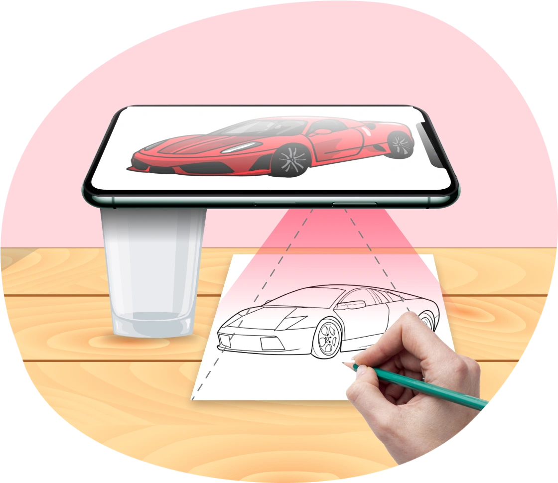 Beginner learning to draw with ArtEasy AR drawing app