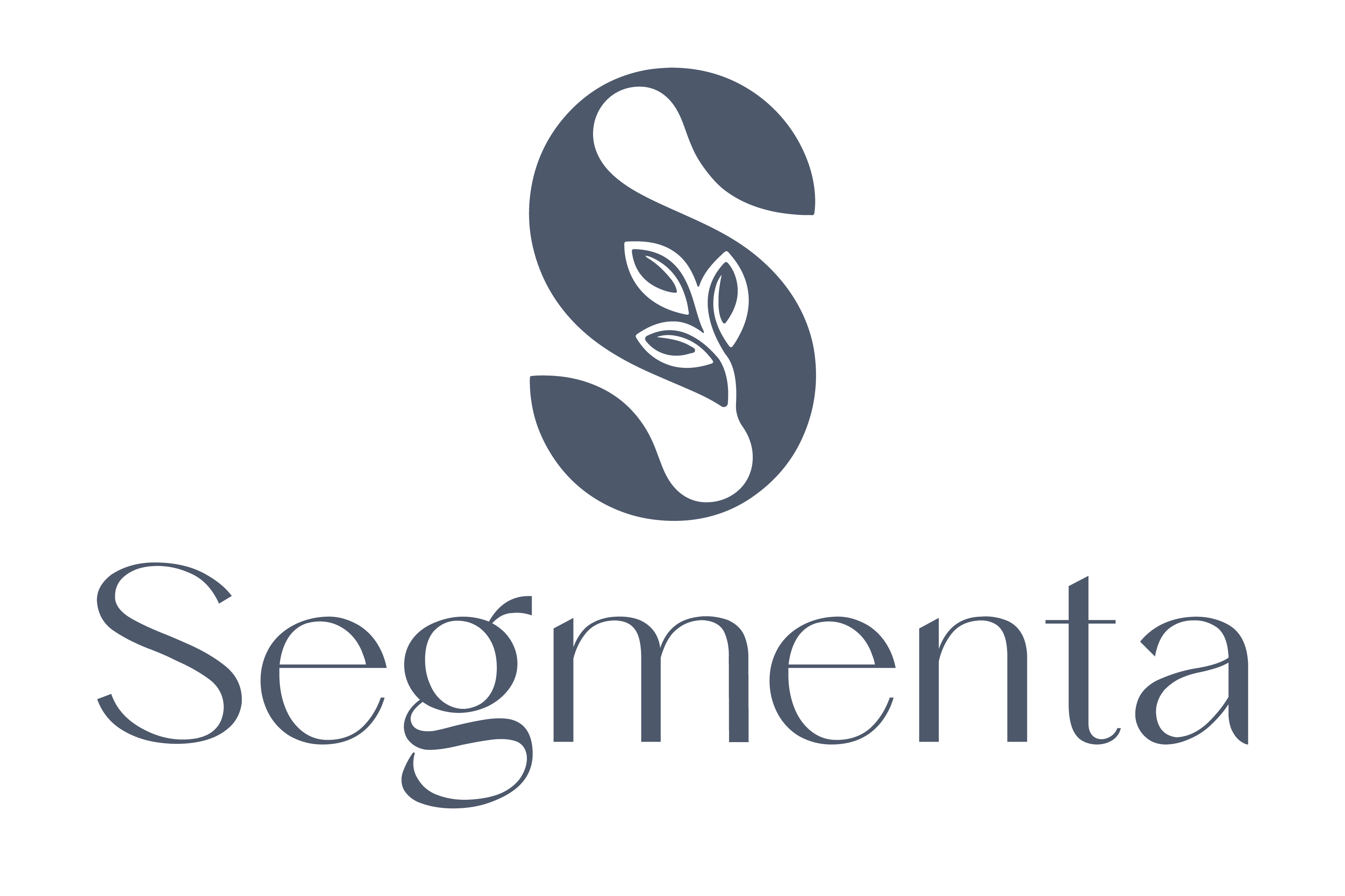 Logo til bedriften Segmenta AS som inneholder en stor S med en plante i midten, med teksten "Segmenta" under.