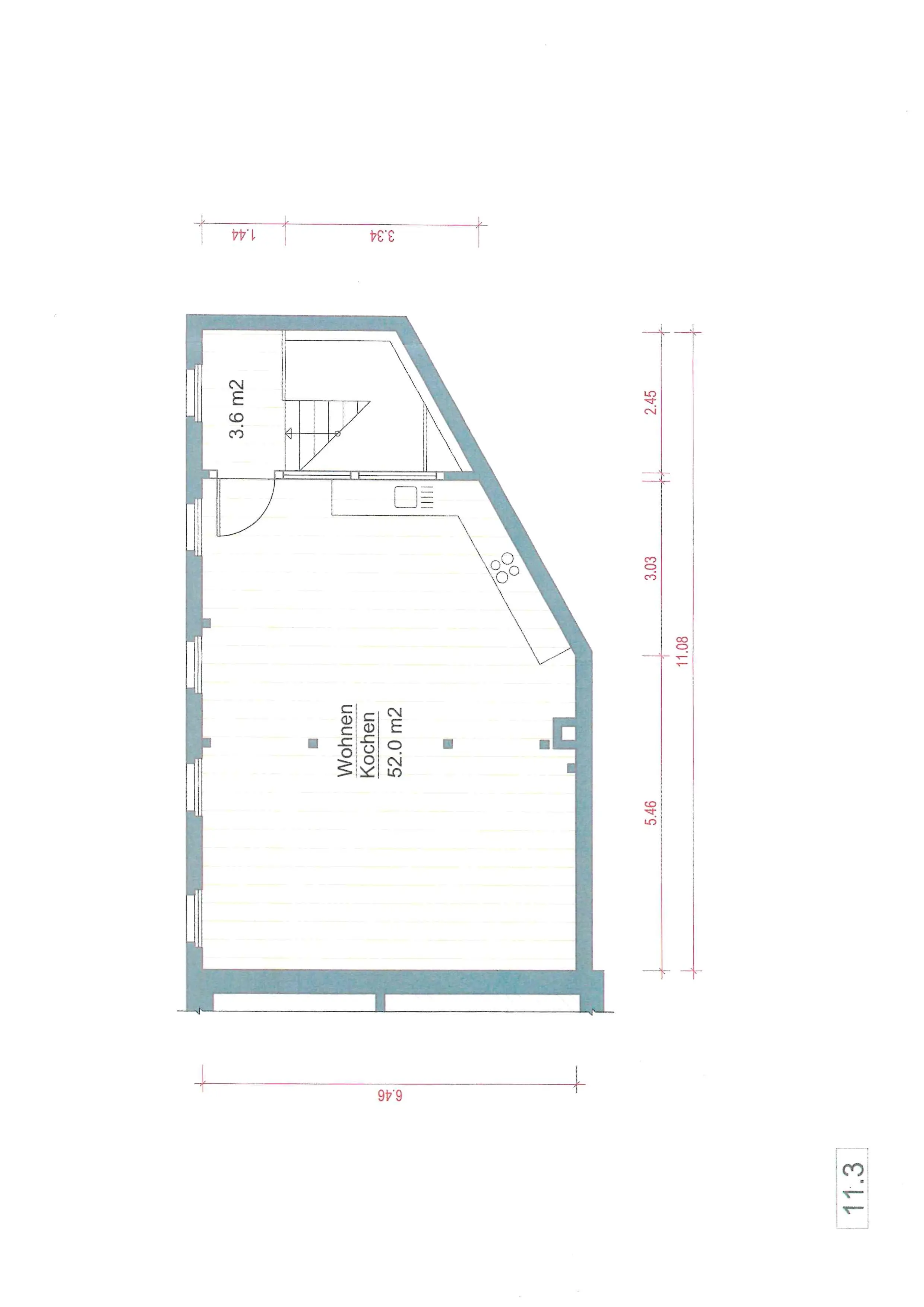 Grundrißteil 3- WE 11-HH