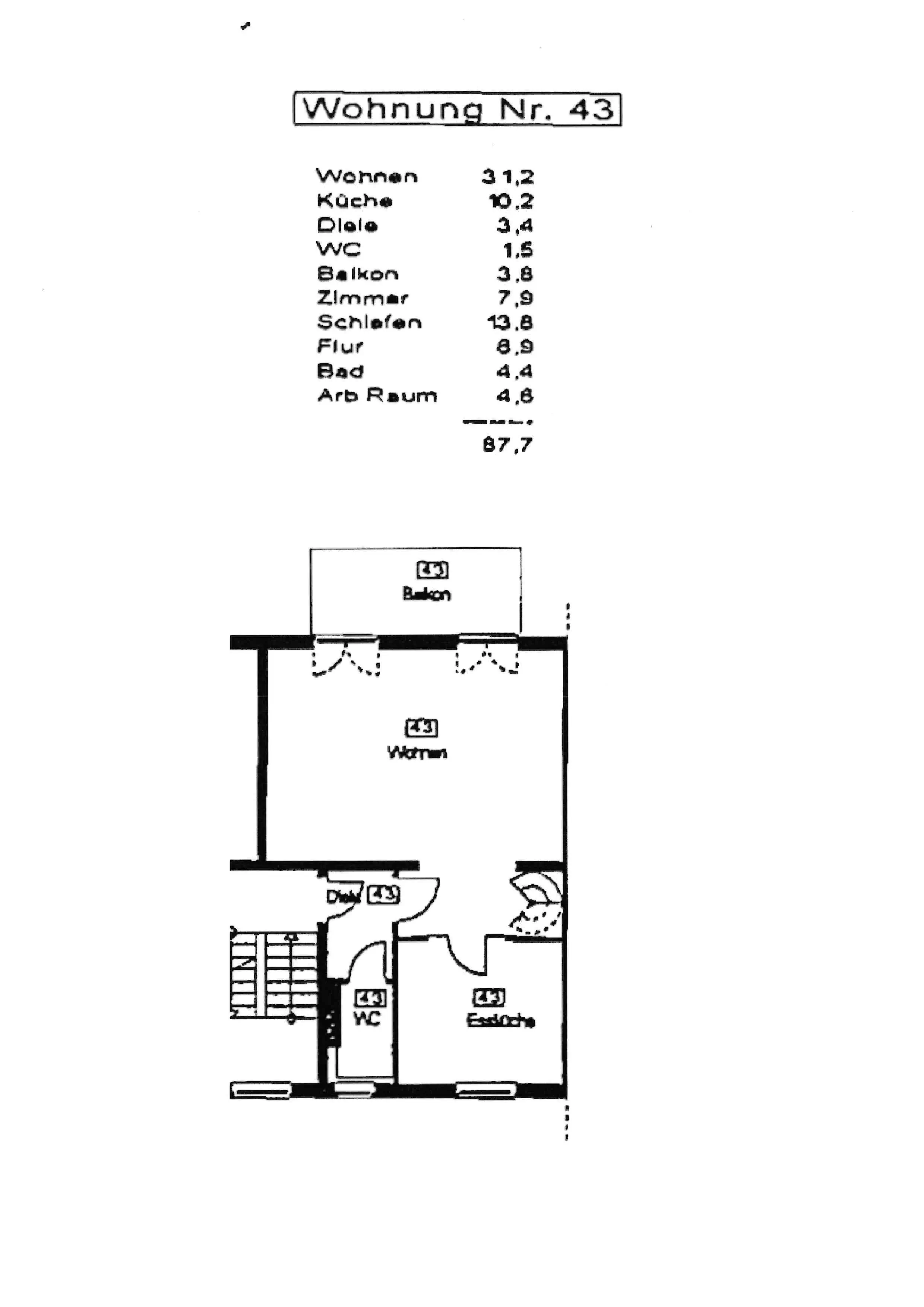 Grundriss untere Etage