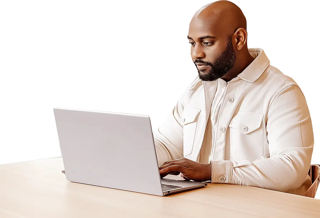 A man on his laptop