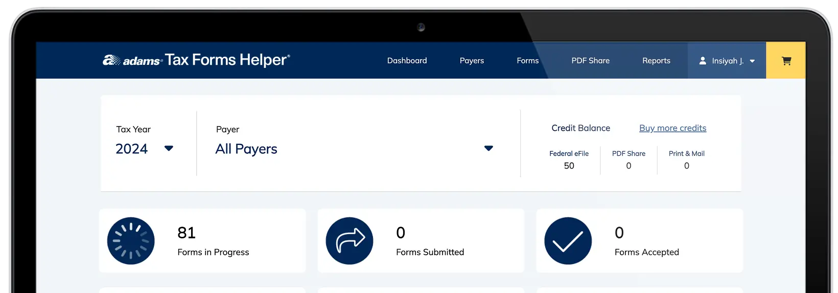 Adam's Taxes shown on an iPad