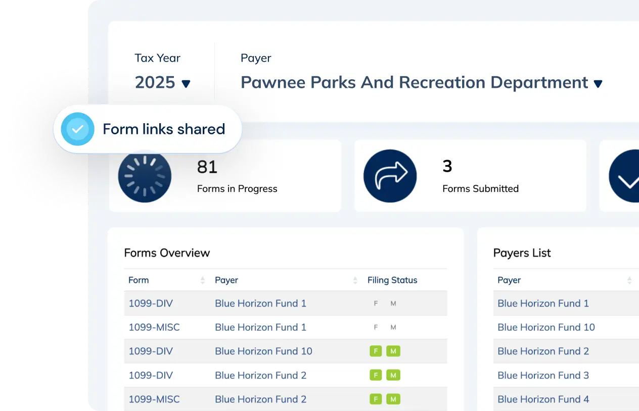 Adams Tax Forms Helper Form Share screen