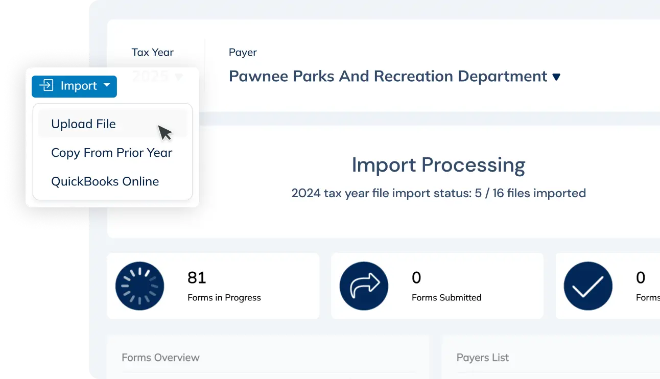 Adams Tax Forms Helper import data screenshot
