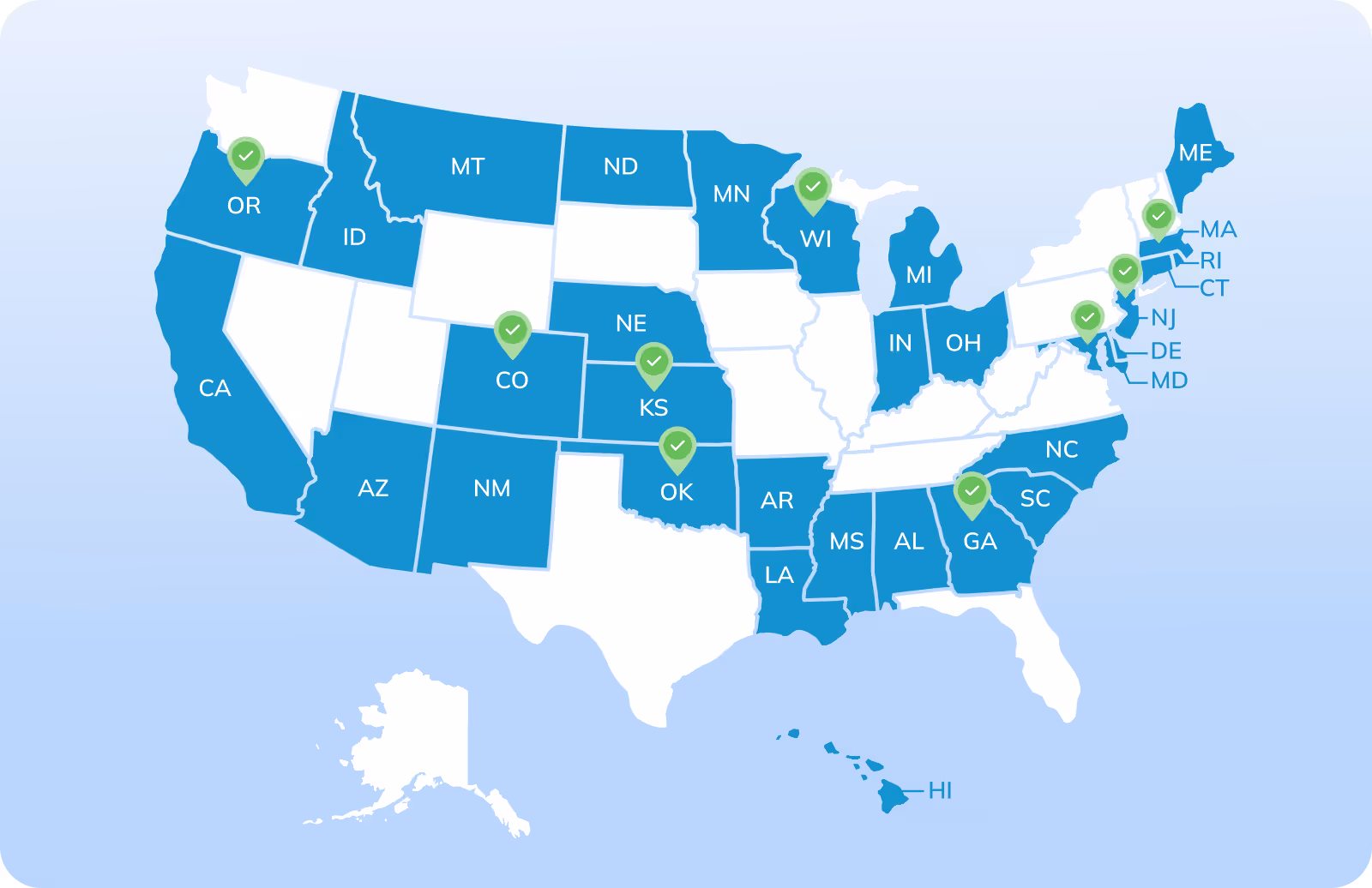 Map of cities that accept eFiling