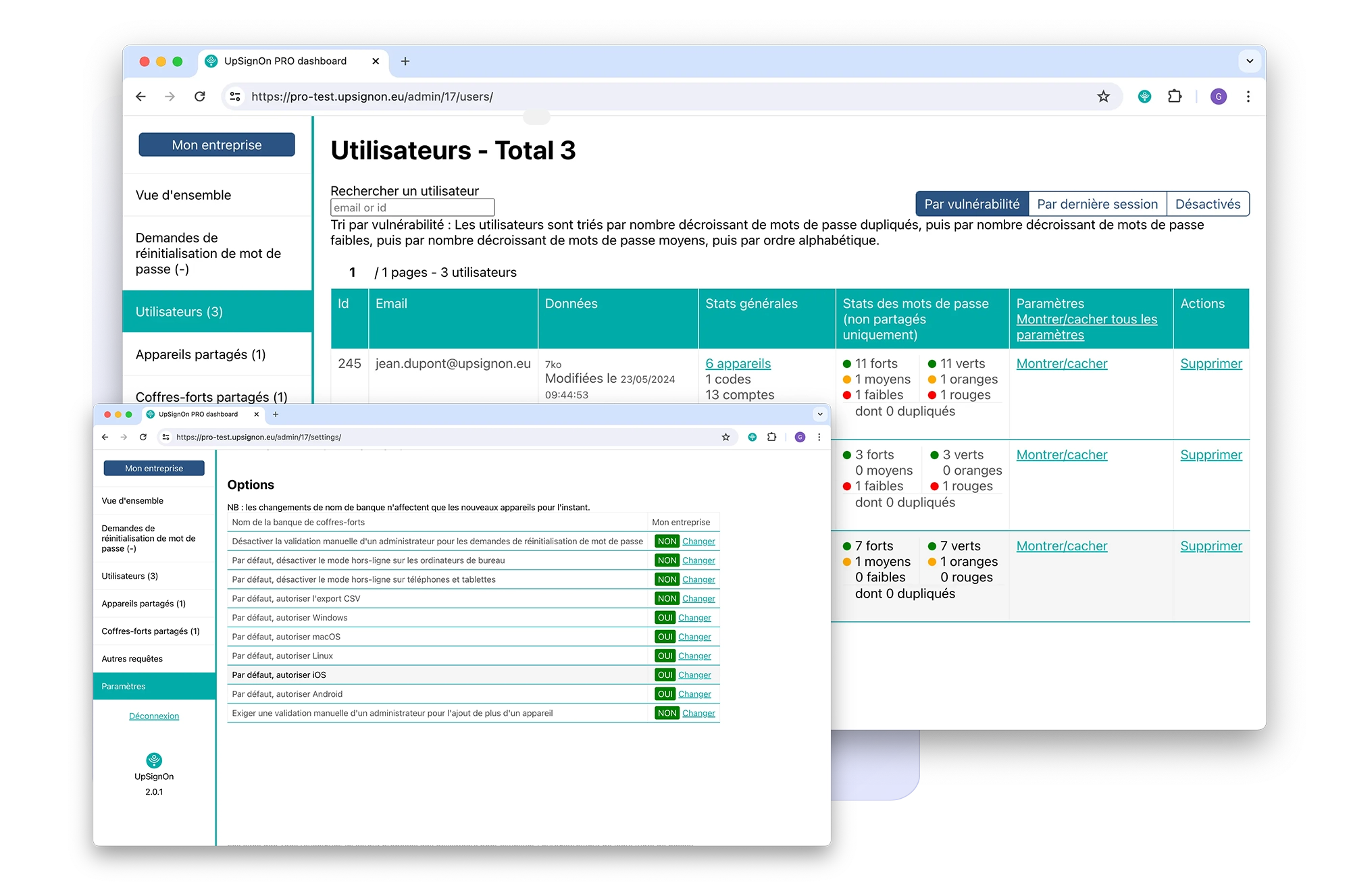 Supervision de l’activité et gestion des accès