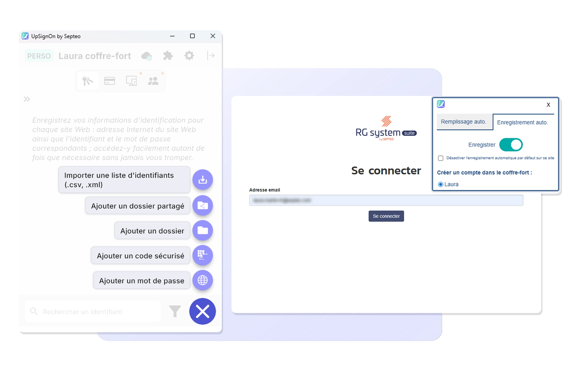 Remplissage automatique des formulaires et partage sécurisé