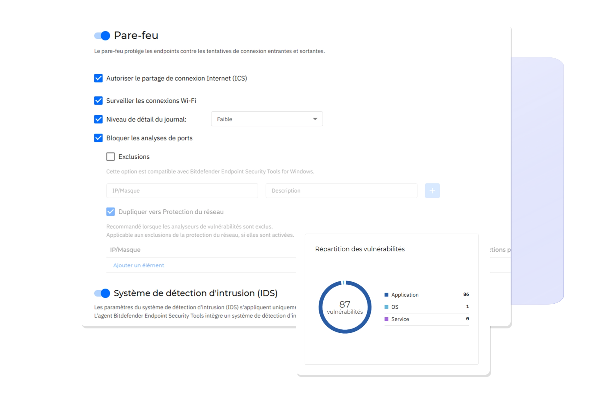 Pare-feu bidirectionnel configurable sur les terminaux via RG System Suite