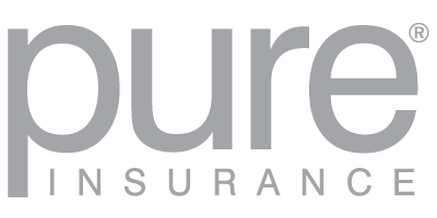 A logo with the work PURE Insurance