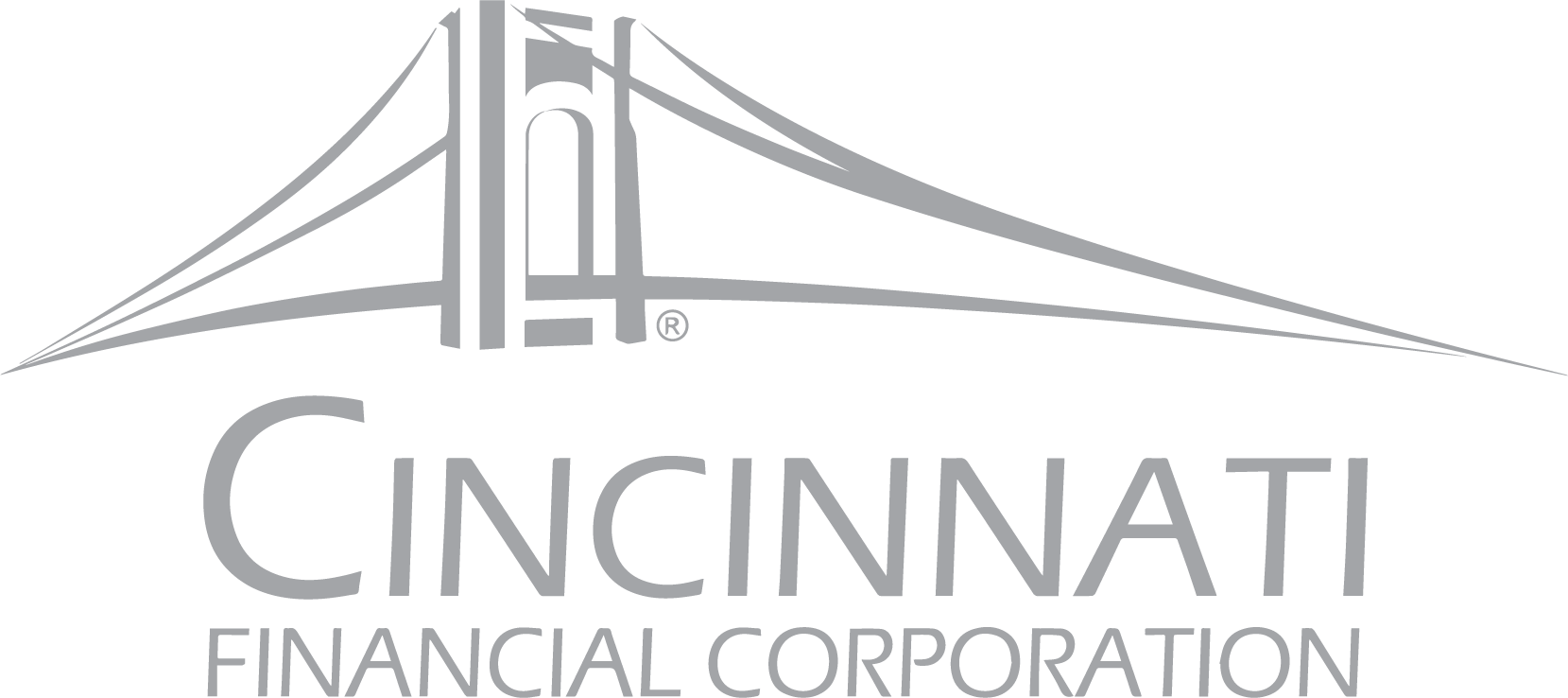 A logo with a the work Cincinnati and a graphic of a cable  bridge