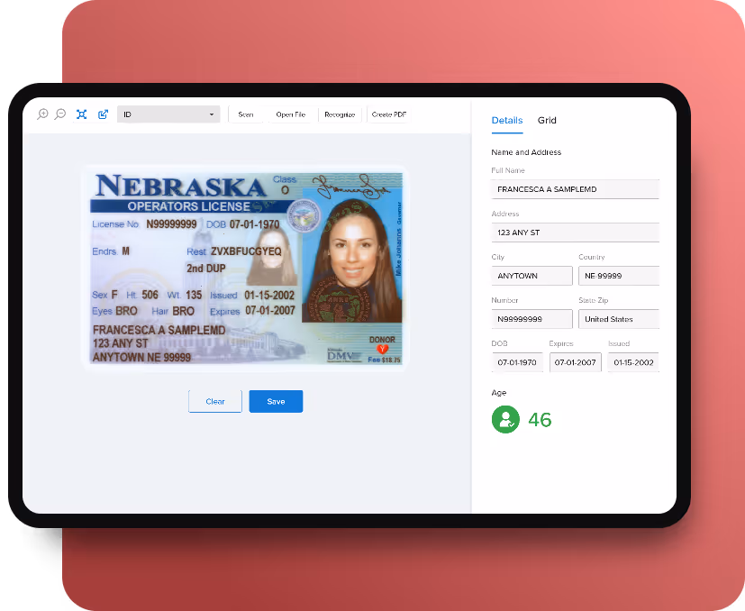 OCR ID scanning Software