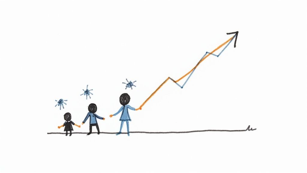 An HR professional analyzing predictive retention data on a dashboard