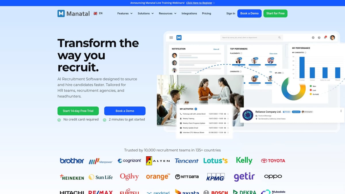 Top 9 Essential Best AI Tools for Recruiting in 2025 - Manatal