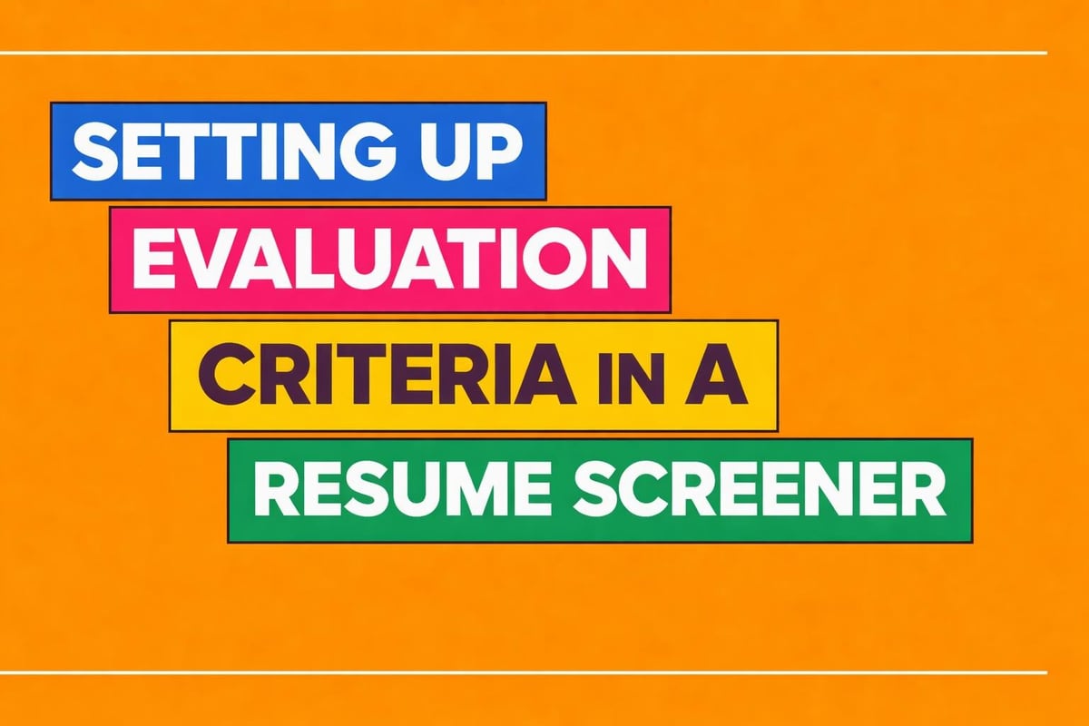 Resume screener configuration