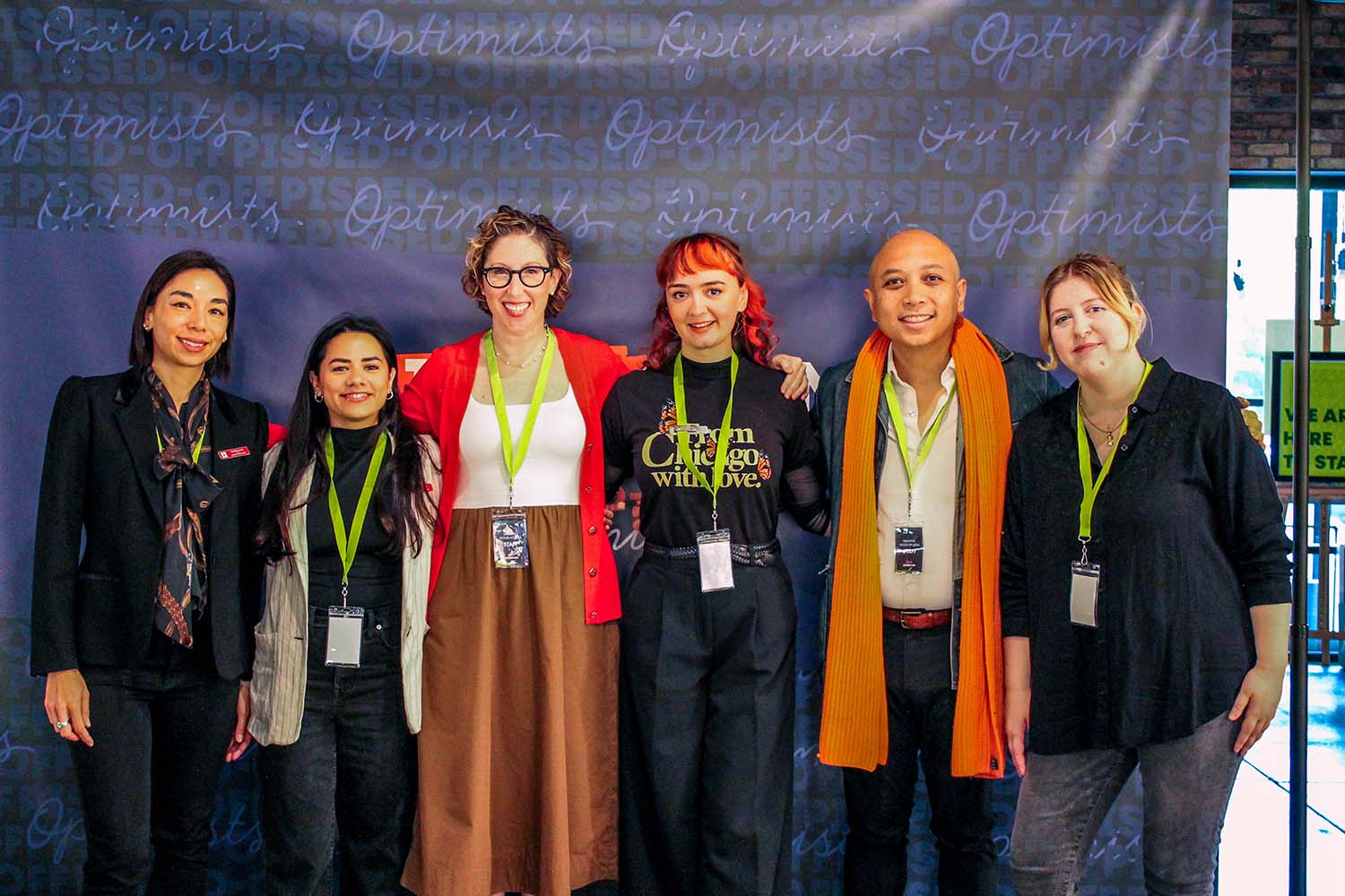 Members of the Greater Good Studio team pose for a picture at Angry Hour: Chicago.