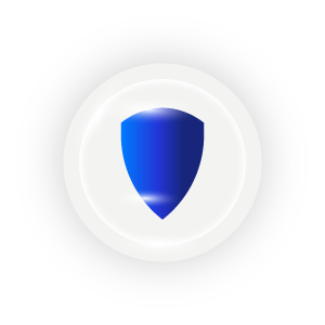 Blue shield security icon.