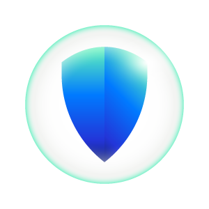 Blue shield security icon.