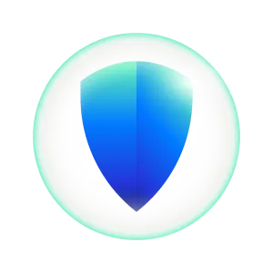 Blue shield security icon.