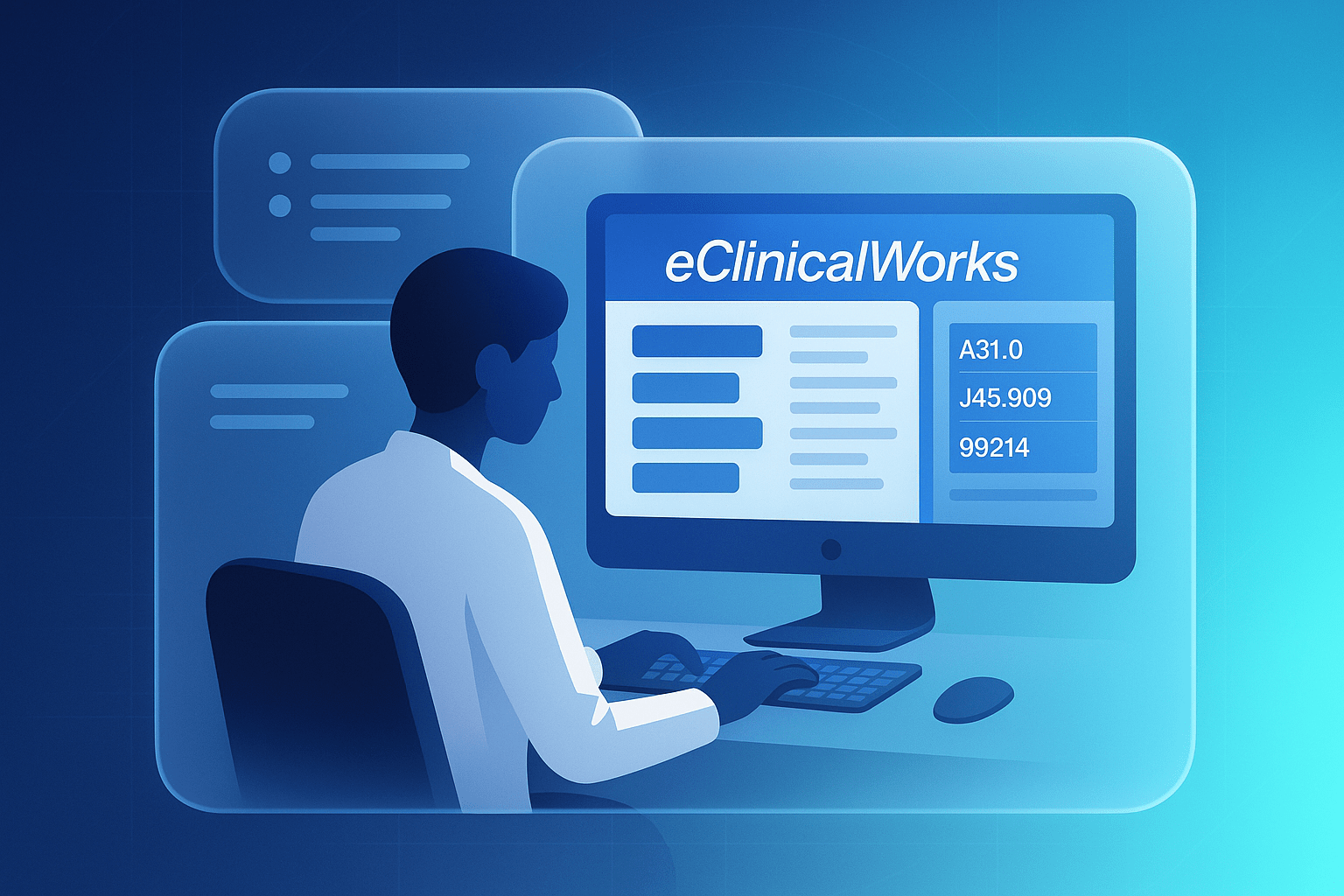 AI medical coding automation dashboard in eClinicalWorks — Hathr.AI HIPAA-compliant solution
