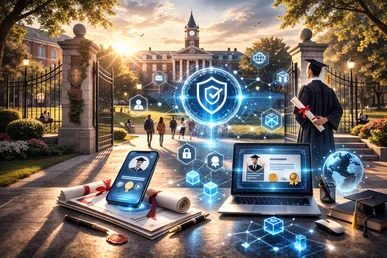 Credenciais digitais verificadas em blockchain na universidade