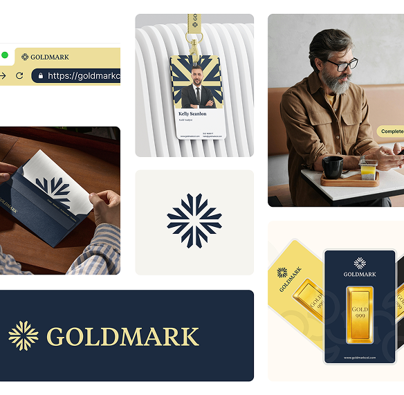 Brand identity deliverables for GOLDMARK