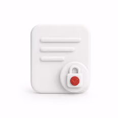 White document icon with a red-checked padlock symbol representing secured or encrypted data.