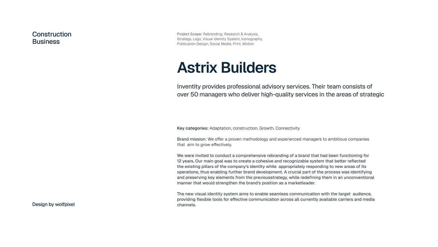 Astrix Builders project overview and brand strategy