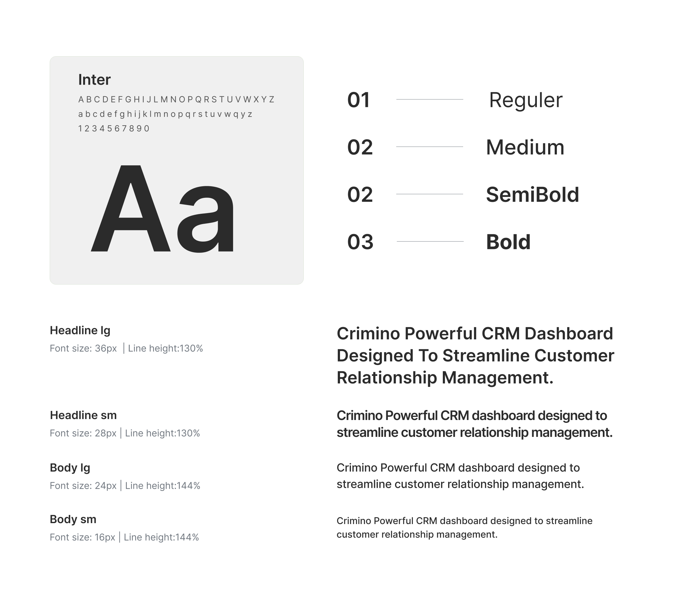 Crimino Inter typography system