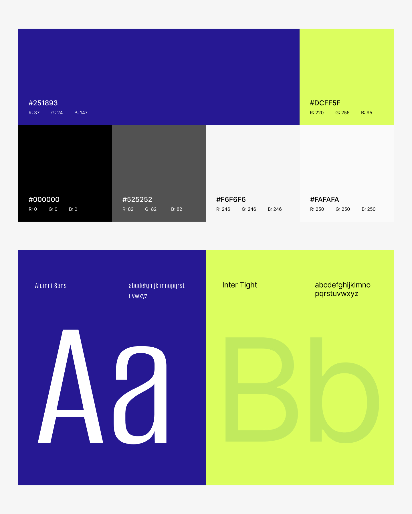 Klyro Studio typography and color system