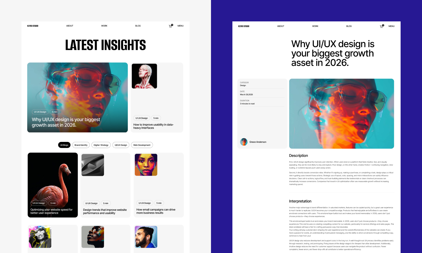 Klyro Studio blog and editorial experience