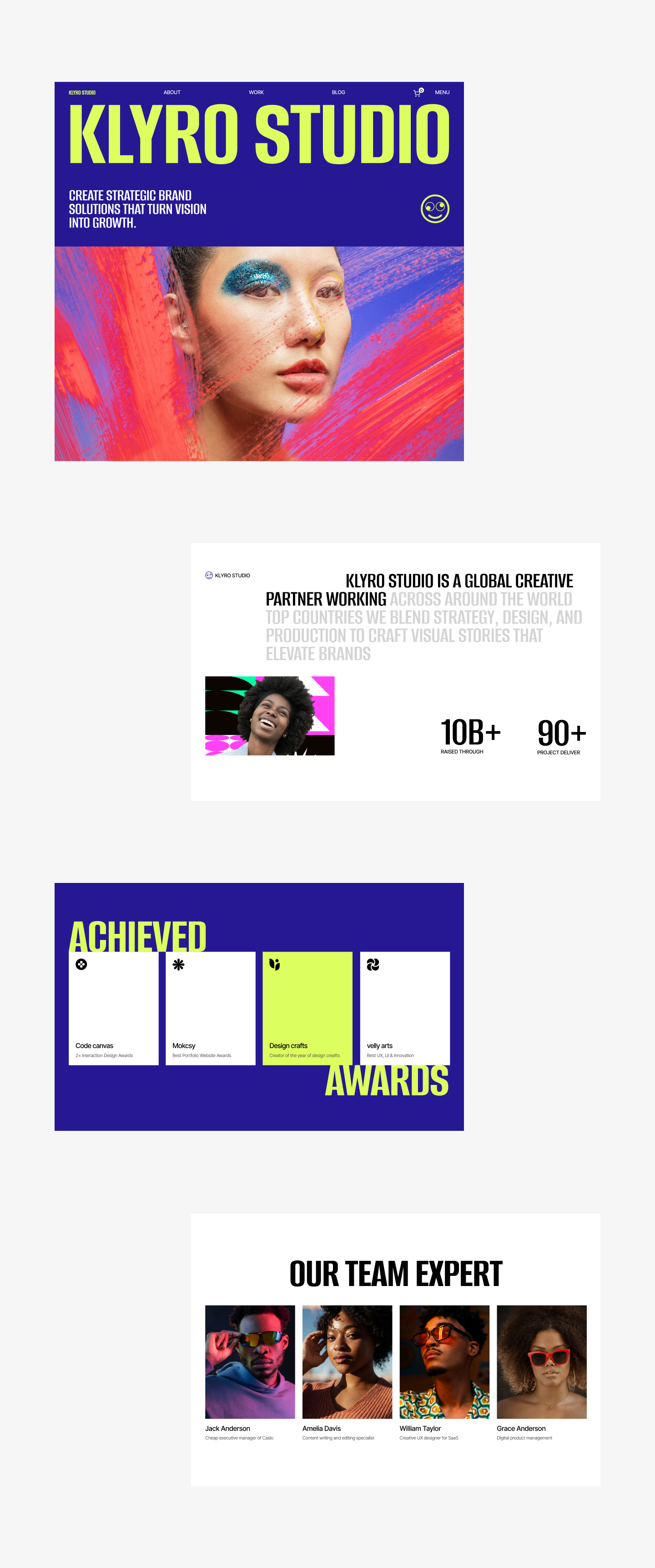Klyro Studio full website page experience
