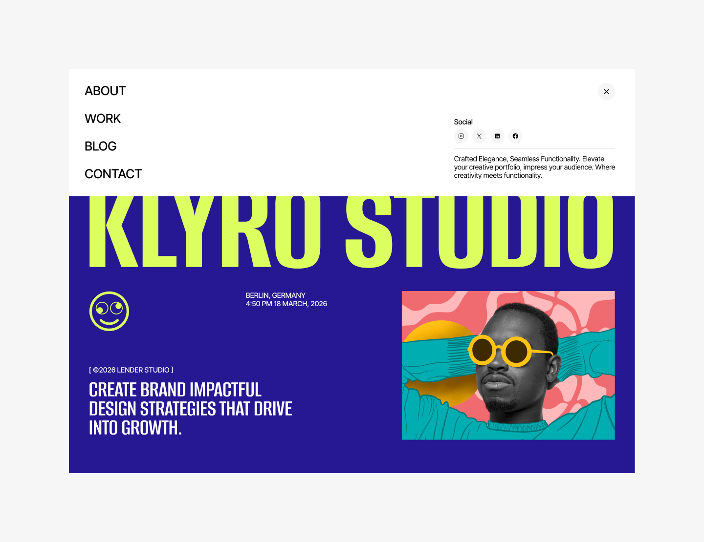 Klyro Studio homepage design