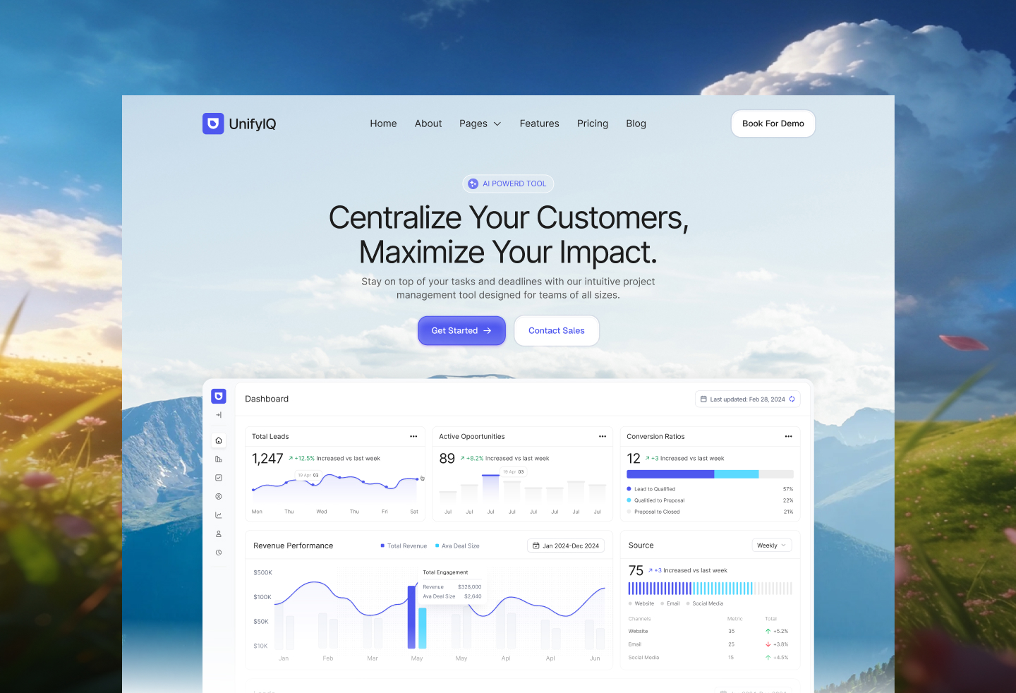 UnifyIQ sales management SaaS website