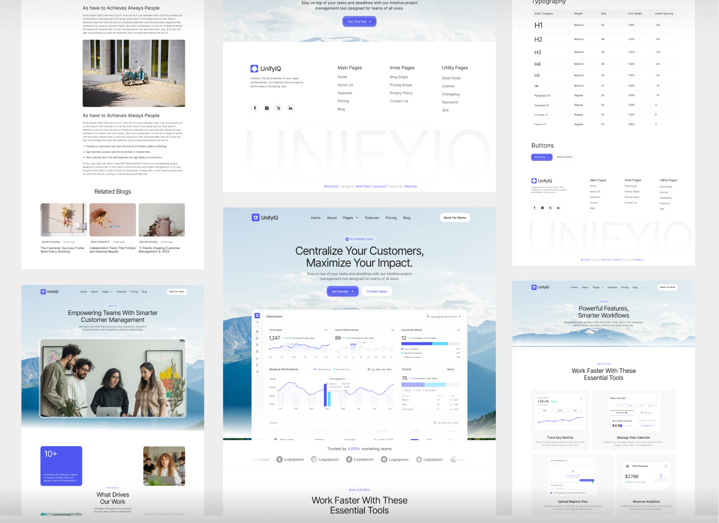 UnifyIQ complete website screen system