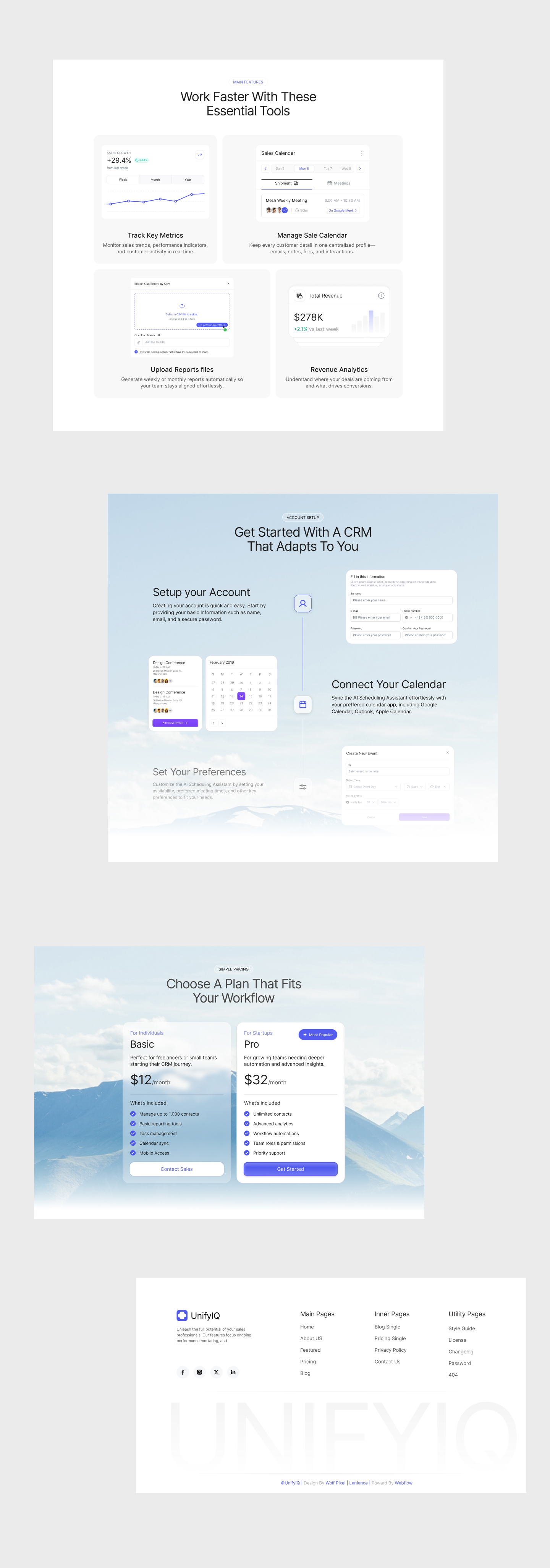 UnifyIQ complete Webflow page experience