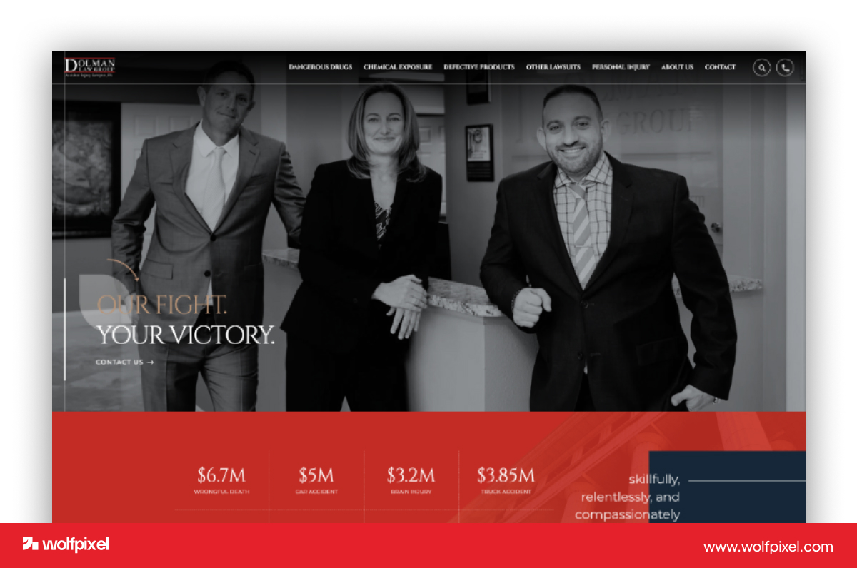 Dolman Law Group high converting law firm website design