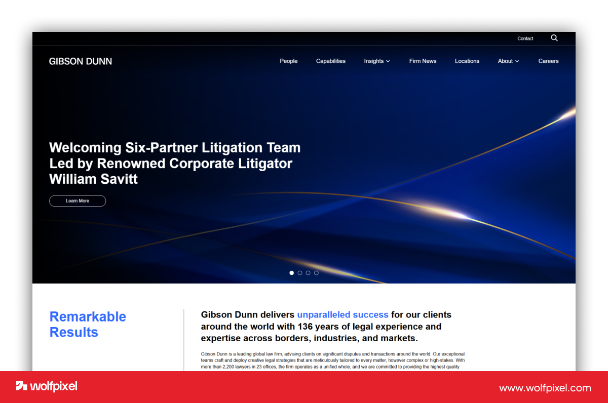 Gibson Dunn high converting law firm website design