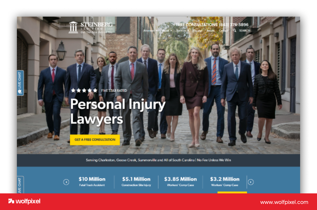 Steinberg Law Firm high converting law firm website design
