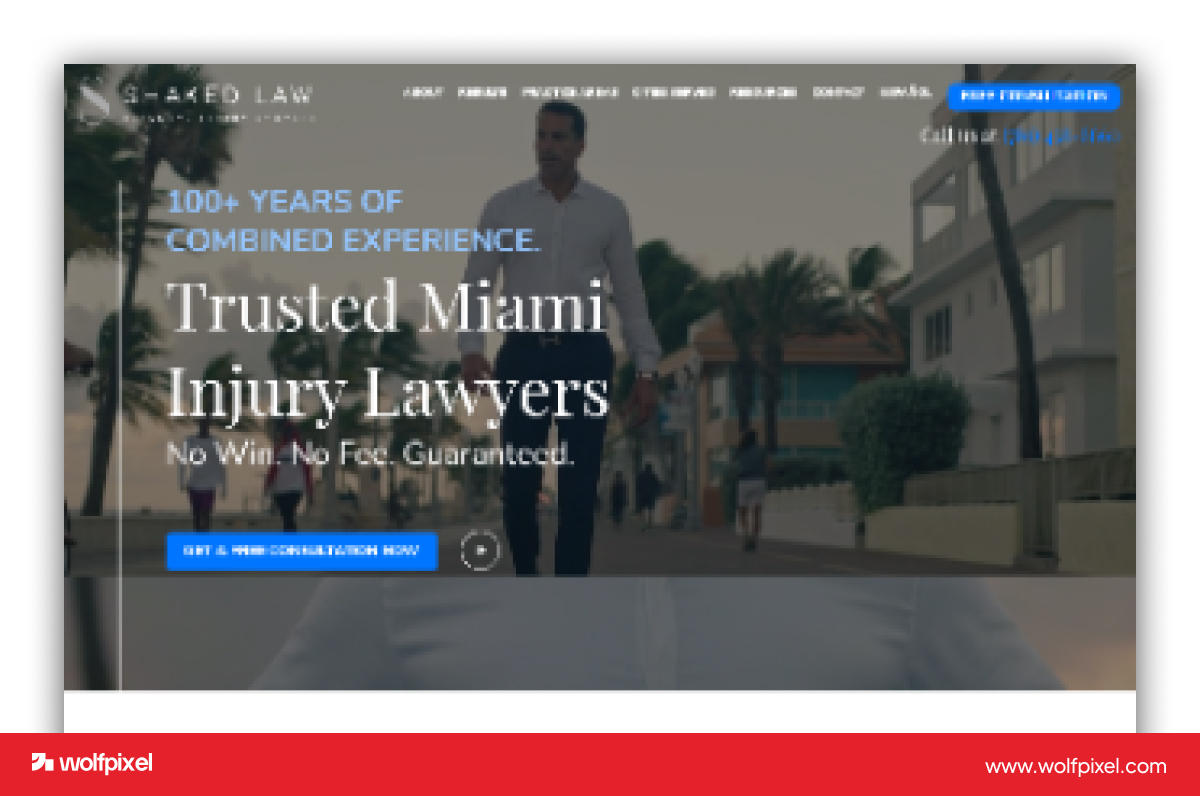 Shaked Law high converting law firm website design