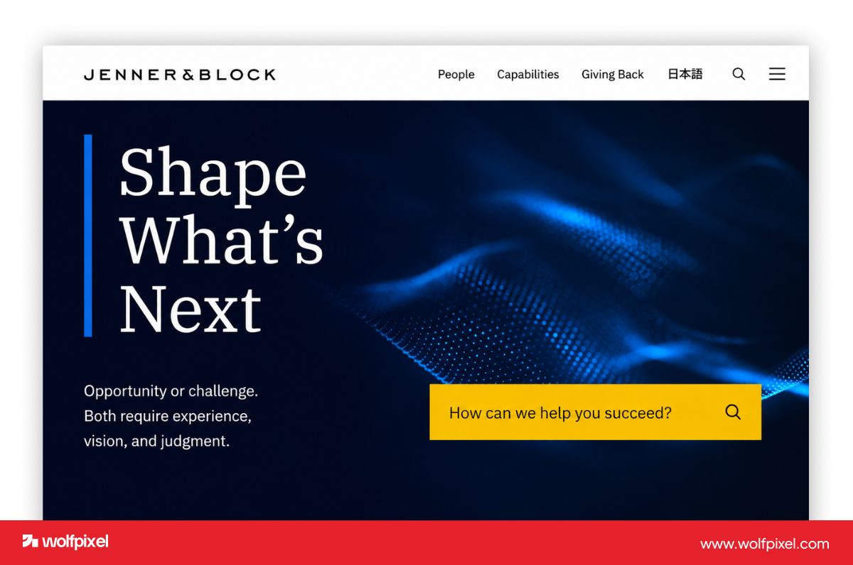 Jenner & Block high converting law firm website design