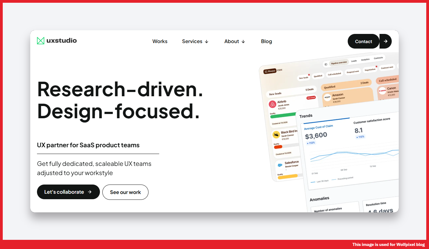 UX studio SaaS user research and UX case study