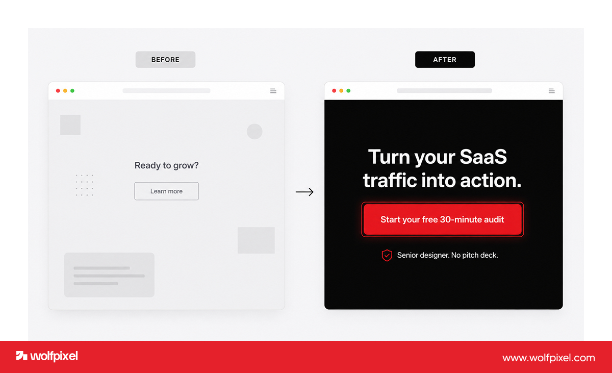 ux conversion optimization before and after cta redesign