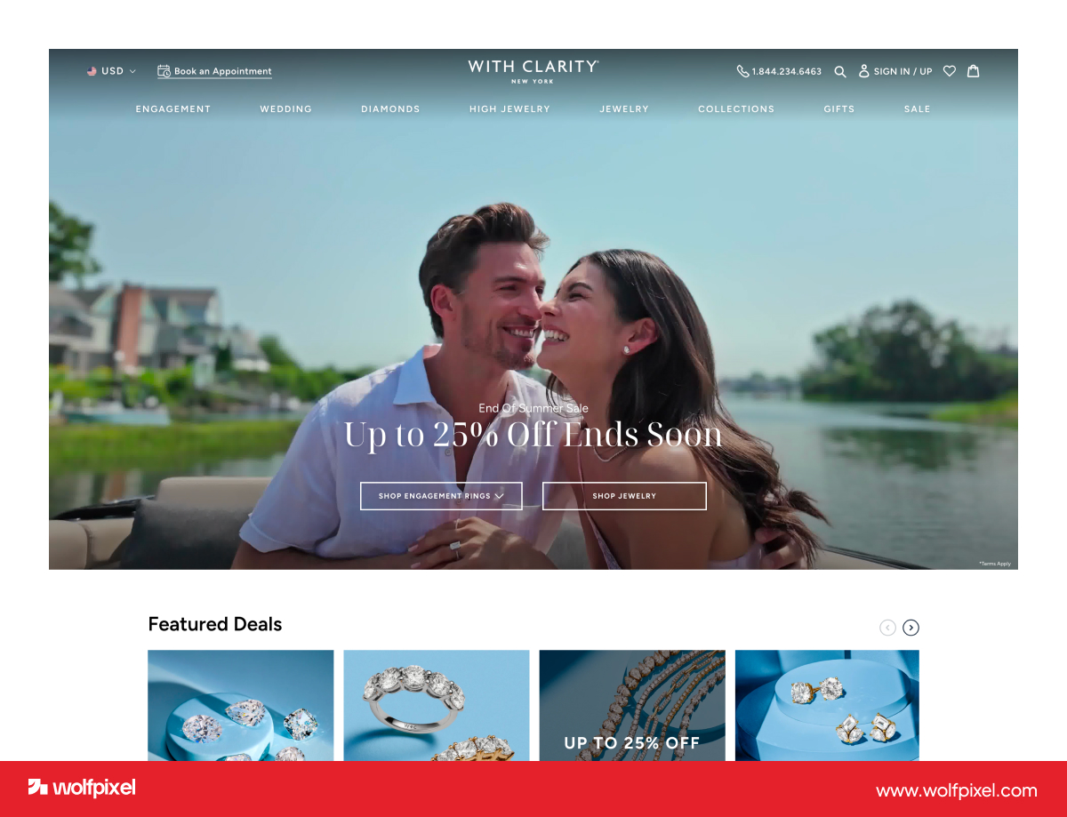 With Clarity try at home ring preview website feature.